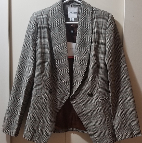 Double Breasted Check Blazer - Picture 4 of 5